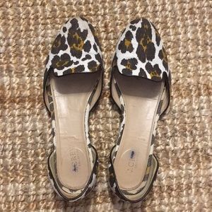 J. Crew Leopard Print D’Orsay Flats